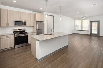 Kitchen with microwave